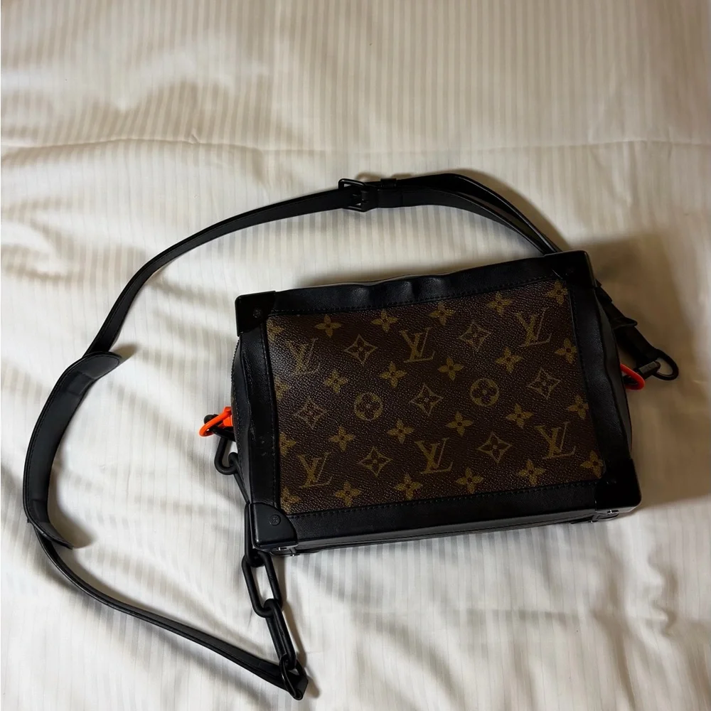 Louis Vuitton Monogram Crossbody Bag - Brown with Black and Orange Accents